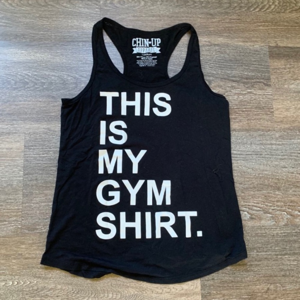 Black gym tank top